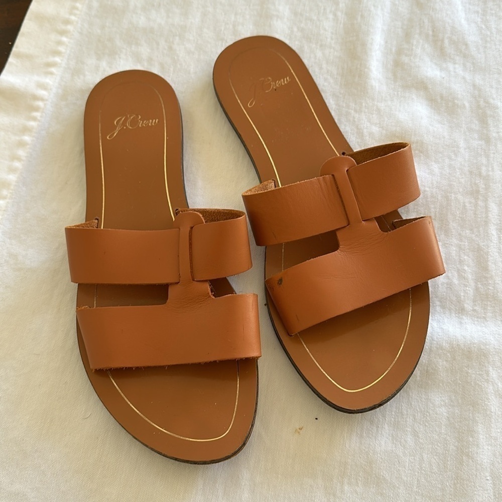 J. Crew Cyprus slides sandals tan size 8 - Picture 3 of 6
